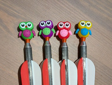 Owls x 4 Scalded Cat Archery Spare Arrow Toppers Target Field Gift Free p&p