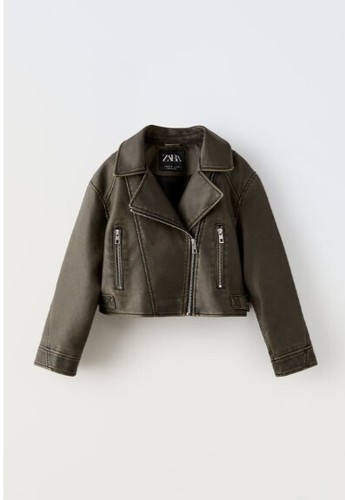 Zara girls washed effect faux - girls,