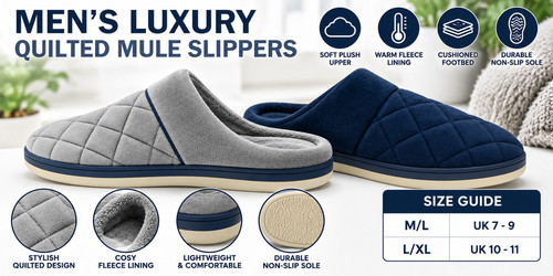 Mens luxury quilted mule - mens,