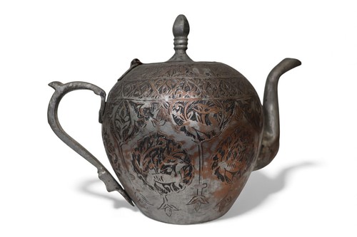 Antique islamic copper teapot - antique,