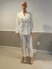Ladies White 2 Piece Linen