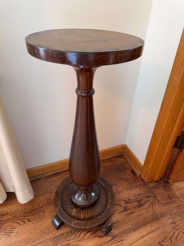 Antique hand turned solid oak - turned,