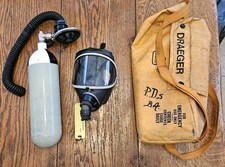 Dräger Panorama Respirator full face Mask Fire Brigade Bottle & Bag - *Read Desc