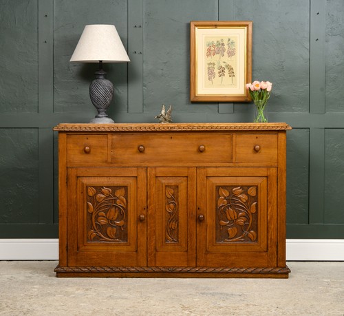 Large antique oak sideboard - large,