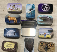 Hinged metal tobacco tin - metal,