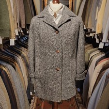 Ladies Vintage 14 Irish Tweed Wool Cloak Jacket Over Coat Donegal Harris Style 