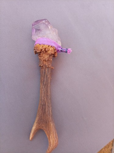Amythest roe deer antler - amythest,
