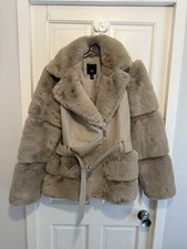 River Island Faux Fur Coat Jacket Size 12