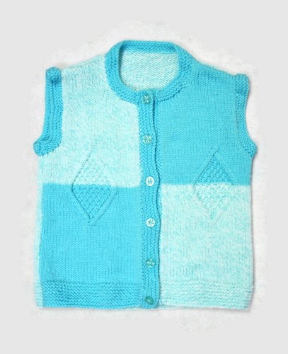 Vintage hand knit turquoise - hand-knit,