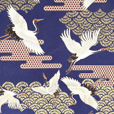 Japanese cranes fabric art