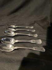 Glasgow Scotland Sterling Silver Set Of 5 Teaspoons Circa 1824
