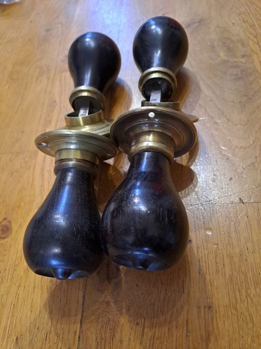 Antique ebony door handles - ebony,