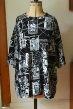 KTZ unisex Tarot Print Top T-shirt Black + White Kokon to Zai Medium Oversized