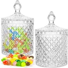 Glass round sweet jar with - jar, lid
