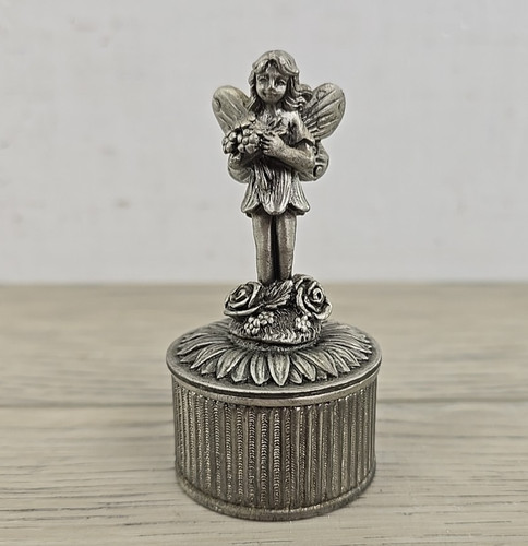 Pewter fairy with - pewter,