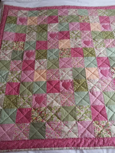 Pink and green patchwork