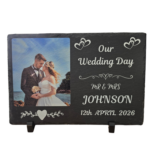 Wedding day plaque slate - wedding,