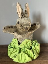 THE PUPPET COMPANY BUNNY RABBIT PLUSH LETTUCE HAND PUPPET SOFT TOY