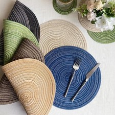 4pcs Heat Resistant Round Placemats Coasters Table Place Mat  for Dining Table