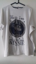 Disney 100 Ladies White Short Sleeve Minnie Mouse Print T-Shirt Top - Size 24