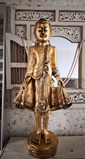 Standing Gold Ceramic Buddha