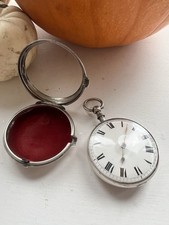 Silver Georgian Verge Fusee Pocket Watch Pair Cased 1810 Penrith
