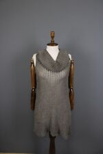 SARAH PACINI Brown Knit Cowl Neck Lagenlook Short Sweater Dress One Size