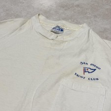 Vintage San Diego Yacht Club Shirt Mens XL White Pocket Tee Hanes Made USA 90s