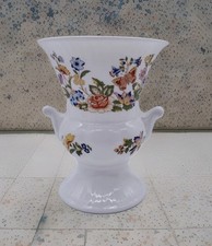Vintage Aynsley Vase Urn Cottage Garden Butterfly Flora Fine Bone China 5.5"