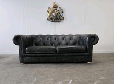SUPERB BLACK LEATHER 3 SEATER