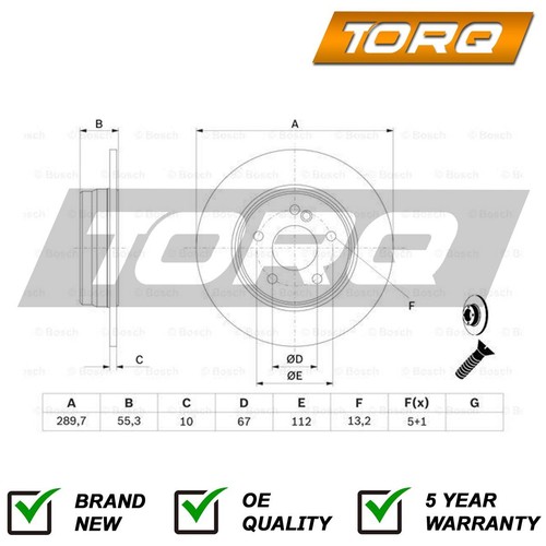 Brake disc rear torq fits - brake,