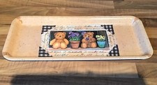 Vintage Plastic Sandwich Tray With Teddy Bears Made In Italy