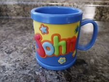 Name: JOHN, NEW Personalized Kids Childs Mug Cup Plastic 10oz. 3D John Hinde