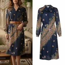 Vintage Silk Navy Butterfly