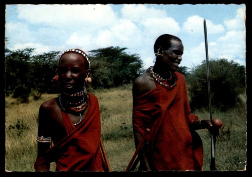 Postcard masai warrior and - postcard,