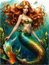 Tile Mural Mermaid Sea Ocean Underwater Kitchen Bathroom Shower Wall Backsplash