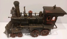 Handmade Tinplate Steam Locomotive Model Folk Art Vintage American Style Train