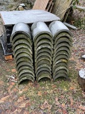 36 x Ridge Roof Tiles. Grey Concrete Slate Blue. Look unused but not clean!