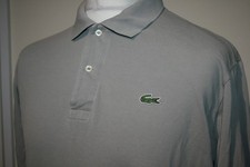 Lacoste Mens Polo Shirt - 5/L - Grey - Long Sleeve - Classic Casual Mod Top