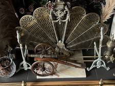 Vintage Large Pair - Brass Fire Dogs Andirons 45cm Tall Stunning Fireplace Decor