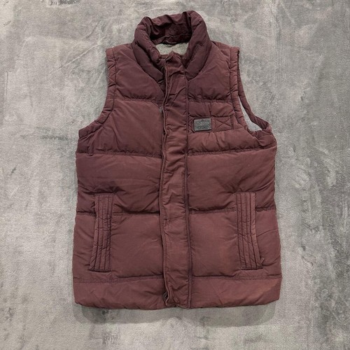 Superdry burgundy puffer gilet - superdry,