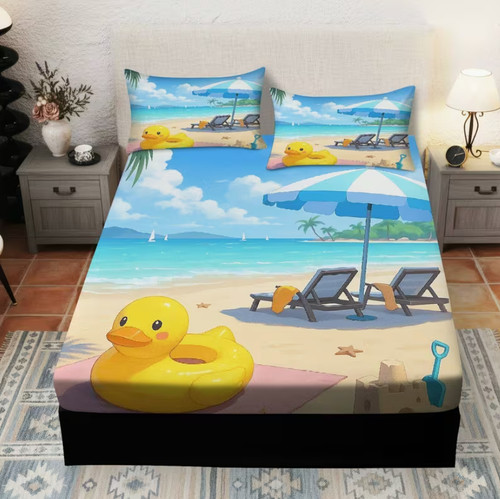 Cartoon rubber duck fitted - rubber,