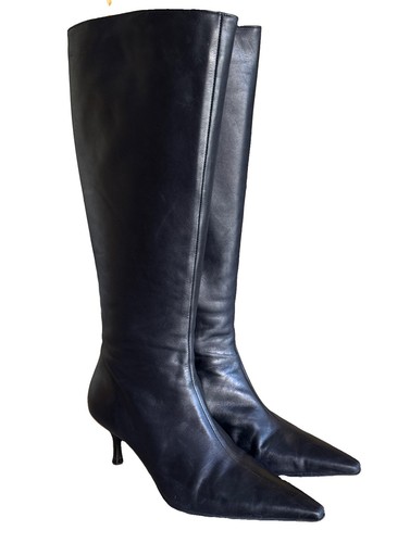 Women black leather pointed - women's,