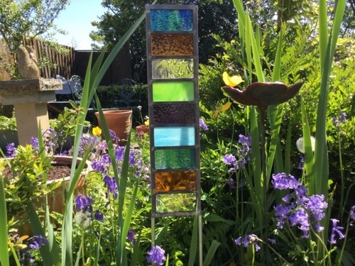 Stained glass garden - stained, sculpture