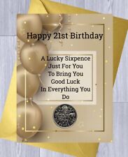 16th 18th 21st BIRTHDAY Gift LUCKY SIXPENCE, BIRTHDAY, Gift Card 30th 40th 50th