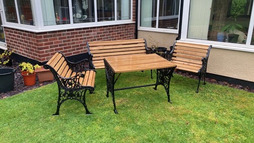 Cast iron and - set, of