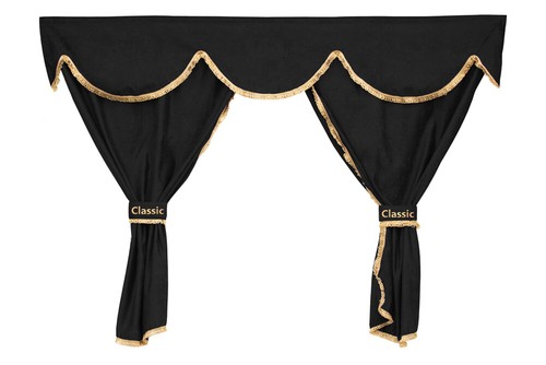 Black curtains decors - black, set