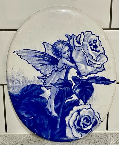 Blue white oval porcelain - white,