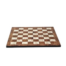 Handmade Mocha Design Chess Set 14 Inch with Storage Box