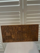 Vintage Carved Wood African Plaque
